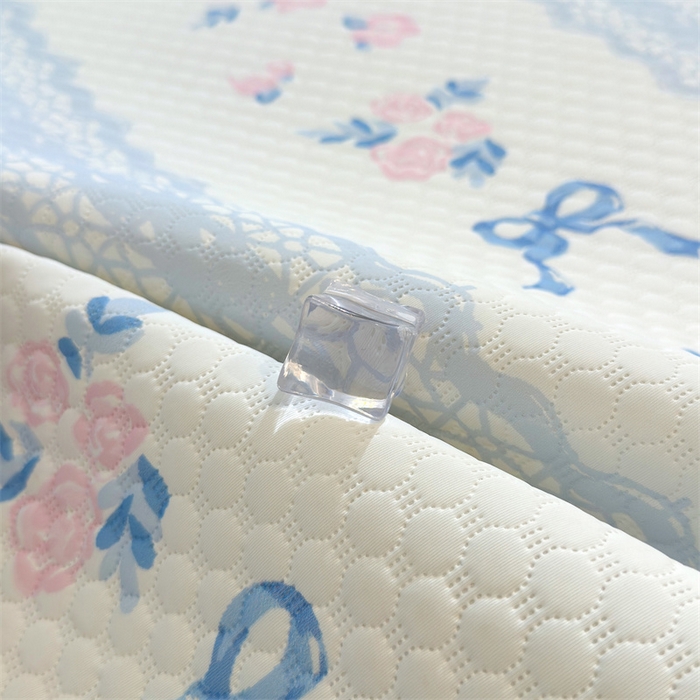 91家纺网 家纺一手货源 找家纺 喜居 2025新款A类凉感豆豆席印花款凉席 花间