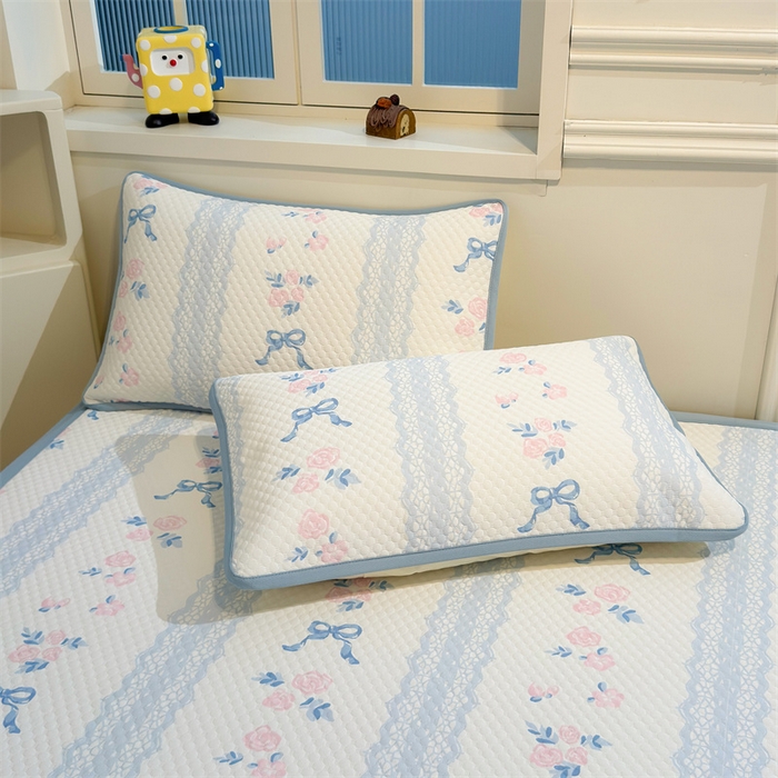 91家纺网 家纺一手货源 找家纺 喜居 2025新款A类凉感豆豆席印花款凉席 花间