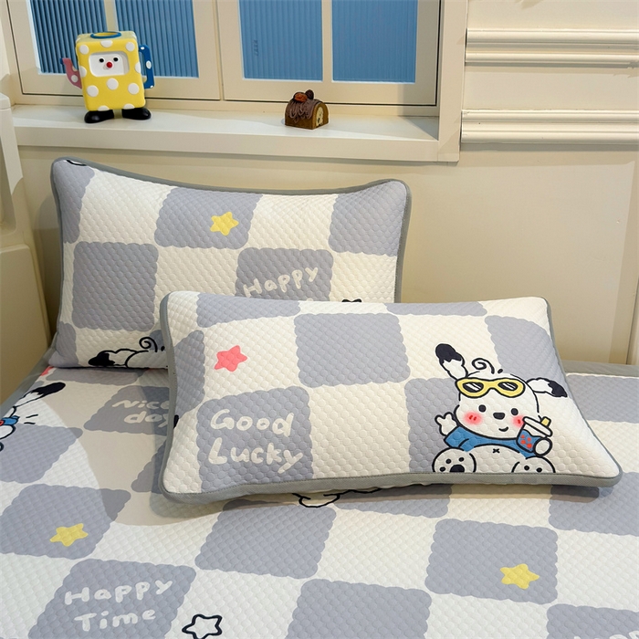 91家纺网 家纺一手货源 找家纺 喜居 2025新款A类凉感豆豆席印花款凉席 欢乐狗