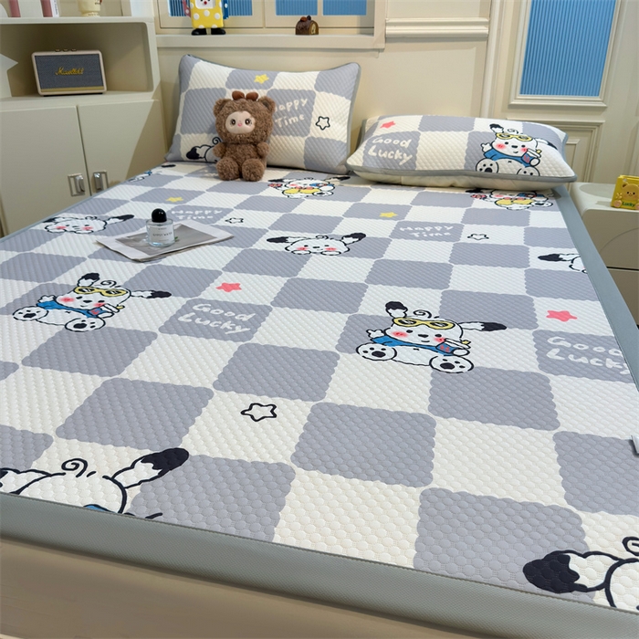 91家纺网 家纺一手货源 找家纺 喜居 2025新款A类凉感豆豆席印花款凉席 欢乐狗