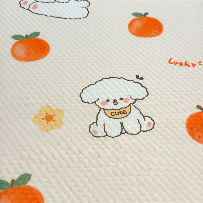 91家纺网 家纺一手货源 找家纺 喜居 2025新款A类凉感豆豆席印花款凉席 橘小花