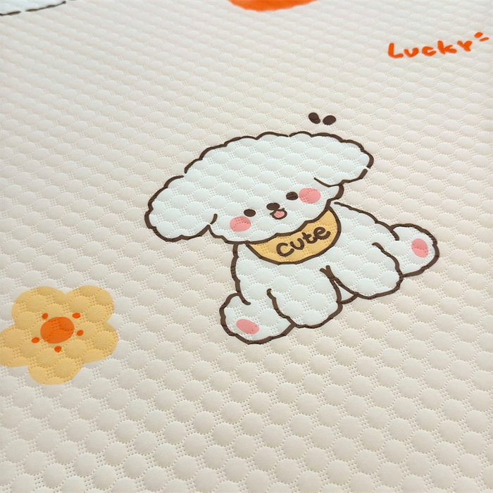 91家纺网 家纺一手货源 找家纺 喜居 2025新款A类凉感豆豆席印花款凉席 橘小花