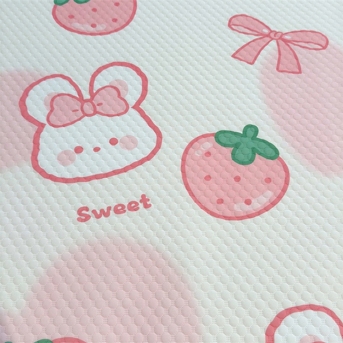 91家纺网 家纺一手货源 找家纺 喜居 2025新款A类凉感豆豆席印花款凉席 可儿兔