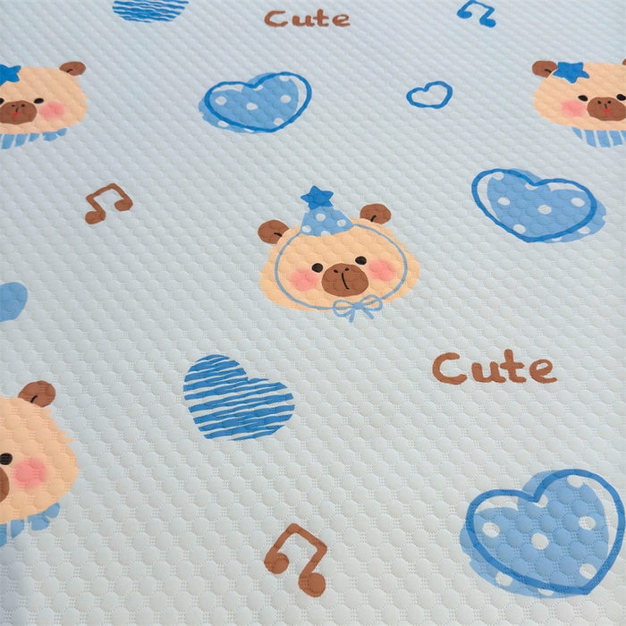 91家纺网 家纺一手货源 找家纺 喜居 2025新款A类凉感豆豆席印花款凉席 酷酷的心