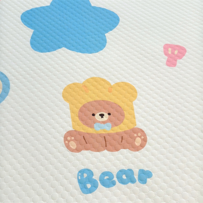 91家纺网 家纺一手货源 找家纺 喜居 2025新款A类凉感豆豆席印花款凉席 萌小熊