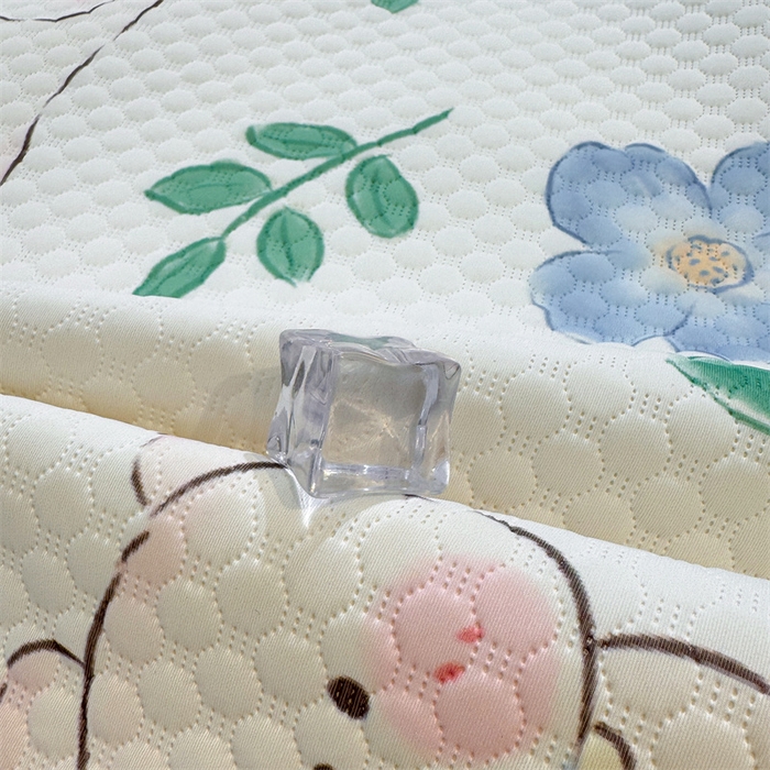 91家纺网 家纺一手货源 找家纺 喜居 2025新款A类凉感豆豆席印花款凉席 奶呼呼