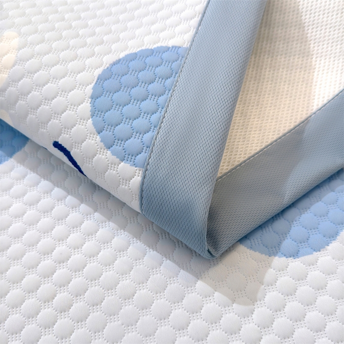 91家纺网 家纺一手货源 找家纺 喜居 2025新款A类凉感豆豆席印花款凉席 微笑-蓝