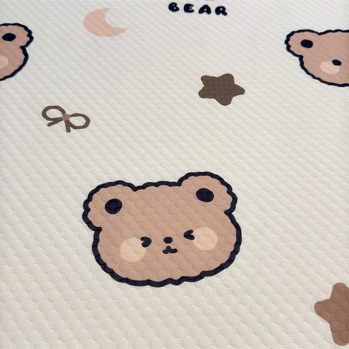 91家纺网 家纺一手货源 找家纺 喜居 2025新款A类凉感豆豆席印花款凉席 小熊宝