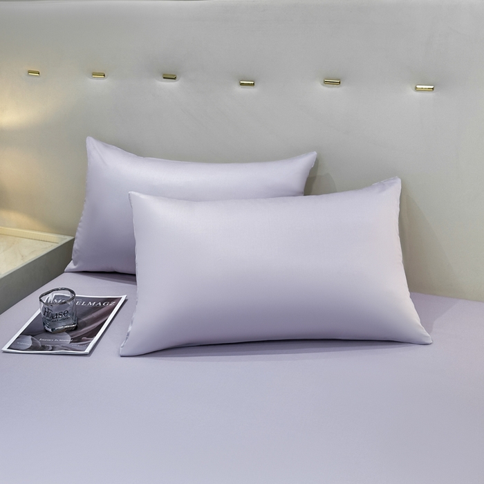 91家纺网 家纺一手货源 找家纺 菲梵家纺 2025新款纯色60支莱赛尔天丝单品枕套（提供买家秀） 暮光紫