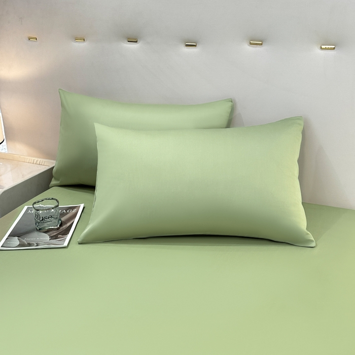 91家纺网 家纺一手货源 找家纺 菲梵家纺 2025新款纯色60支莱赛尔天丝单品枕套（提供买家秀） 柳叶青