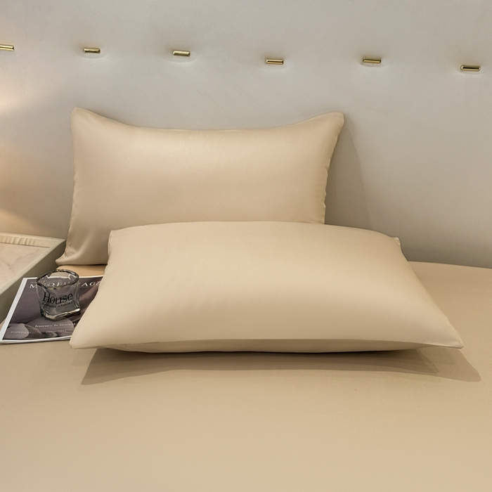 91家纺网 家纺一手货源 找家纺 菲梵家纺 2025新款纯色60支莱赛尔天丝单品枕套（提供买家秀） 香槟金