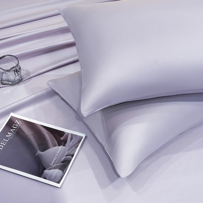 91家纺网 家纺一手货源 找家纺 菲梵家纺 2025新款纯色60支莱赛尔天丝单品枕套（提供买家秀） 暮光紫