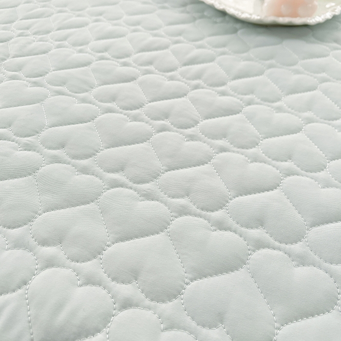 91家纺网 家纺一手货源 找家纺 罗艺轩 2025新款A类珍珠棉花边床裙四件套-梦幻花园 梦幻花园-蓝灰色