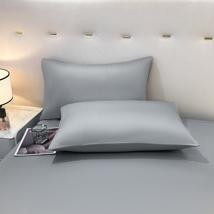 91家纺网 家纺一手货源 找家纺 菲梵家纺 2025新款纯色60支莱赛尔天丝单品枕套（提供买家秀） 北极灰