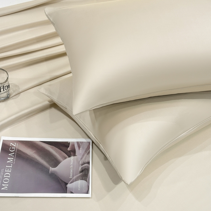 91家纺网 家纺一手货源 找家纺 菲梵家纺 2025新款纯色60支莱赛尔天丝单品枕套（提供买家秀） 西子沙