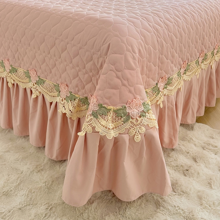 91家纺网 家纺一手货源 找家纺 罗艺轩 2025新款A类珍珠棉全夹棉床盖款四件套-玫瑰之恋 玫瑰之恋-豆沙