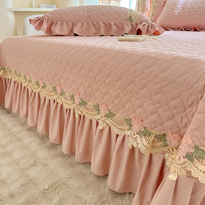 91家纺网 家纺一手货源 找家纺 罗艺轩 2025新款A类珍珠棉全夹棉床盖款四件套-玫瑰之恋 玫瑰之恋-豆沙