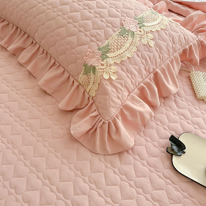 91家纺网 家纺一手货源 找家纺 罗艺轩 2025新款A类珍珠棉全夹棉床盖款四件套-玫瑰之恋 玫瑰之恋-豆沙