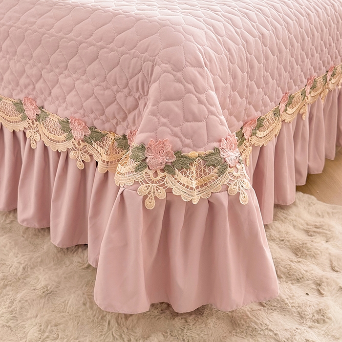 91家纺网 家纺一手货源 找家纺 罗艺轩 2025新款A类珍珠棉全夹棉床盖款四件套-玫瑰之恋 玫瑰之恋-粉