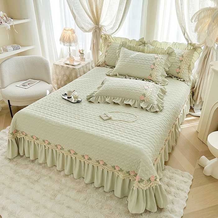 91家纺网 家纺一手货源 找家纺 （总）罗艺轩 2025新款A类珍珠棉全夹棉床盖款四件套-玫瑰之恋