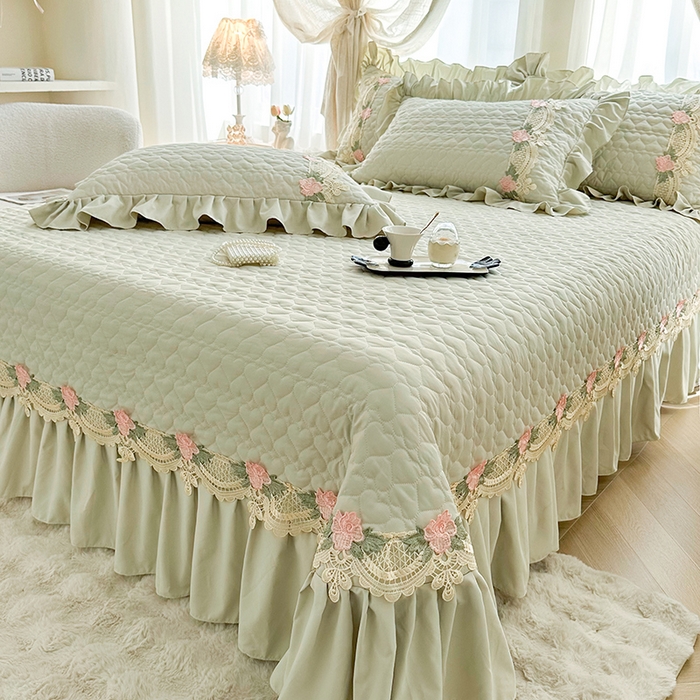 91家纺网 家纺一手货源 找家纺 （总）罗艺轩 2025新款A类珍珠棉全夹棉床盖款四件套-玫瑰之恋