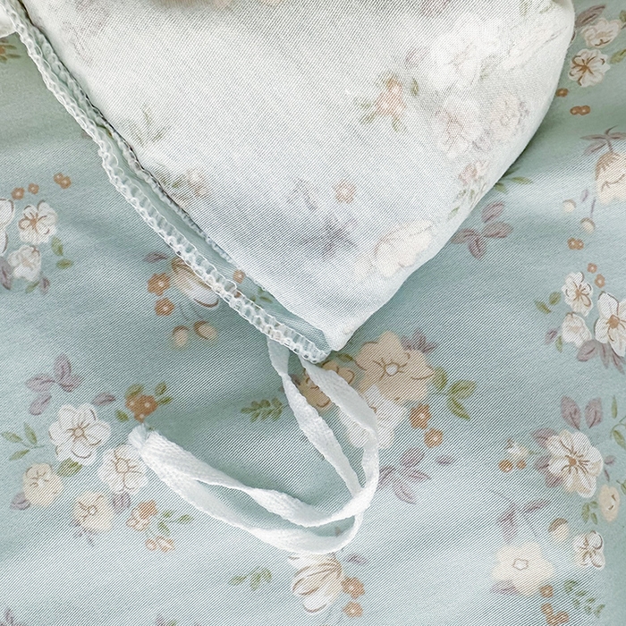 91家纺网 家纺一手货源 找家纺 罗艺轩 2025新款全棉印花花边床盖三件套 花蜜-绿