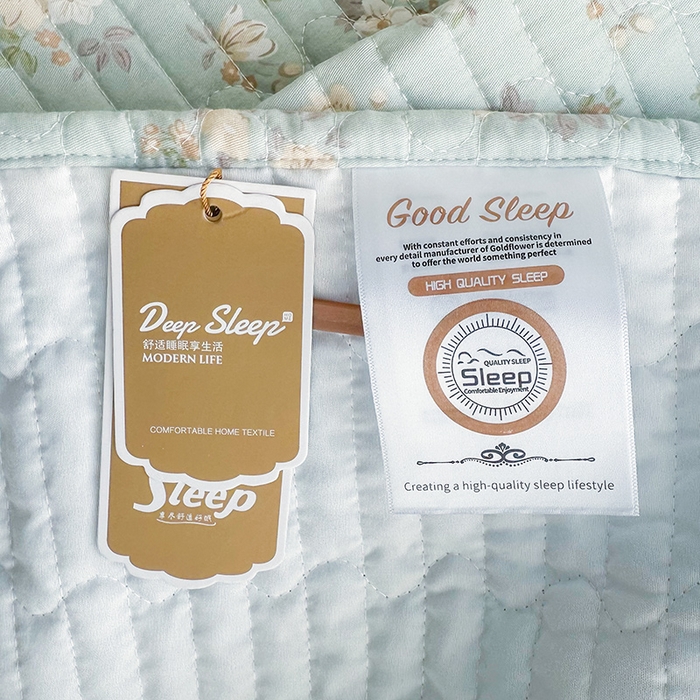 91家纺网 家纺一手货源 找家纺 罗艺轩 2025新款全棉印花花边床盖三件套 花蜜-绿