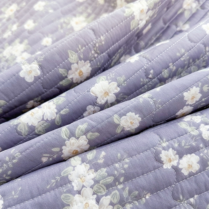 91家纺网 家纺一手货源 找家纺 罗艺轩 2025新款全棉印花花边床盖三件套 花之恋