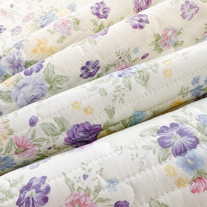 91家纺网 家纺一手货源 找家纺 罗艺轩 2025新款全棉印花花边床盖三件套 绮丽花海-蓝紫