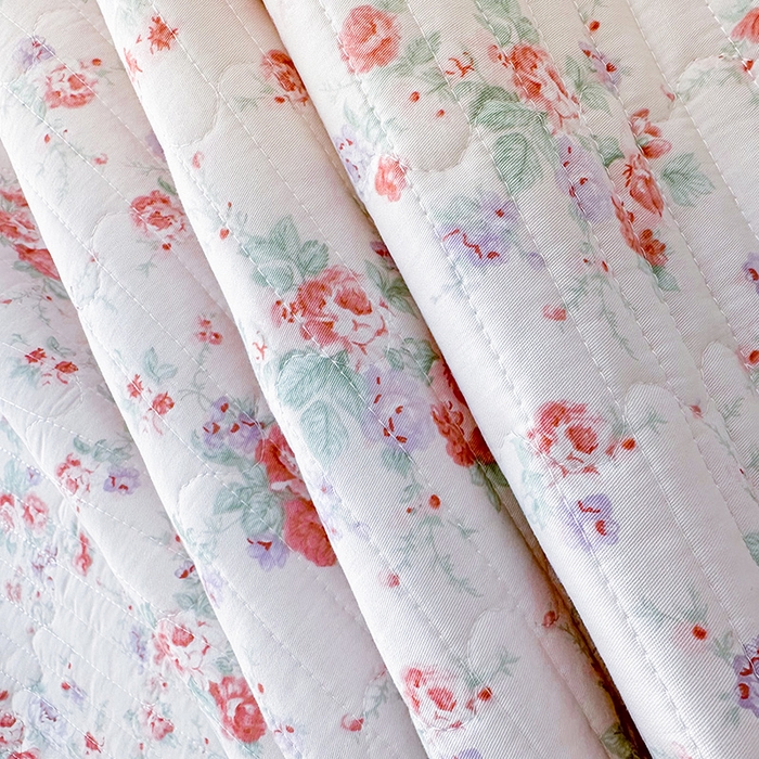 91家纺网 家纺一手货源 找家纺 罗艺轩 2025新款全棉印花花边床盖四件套 洛琳粉