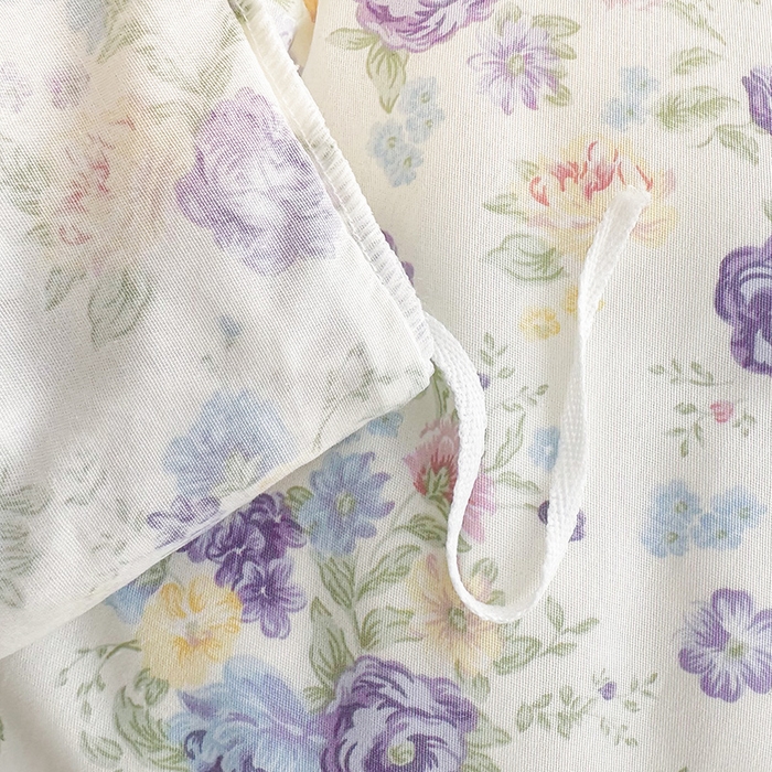 91家纺网 家纺一手货源 找家纺 罗艺轩 2025新款全棉印花花边床盖四件套 绮丽花海-蓝紫