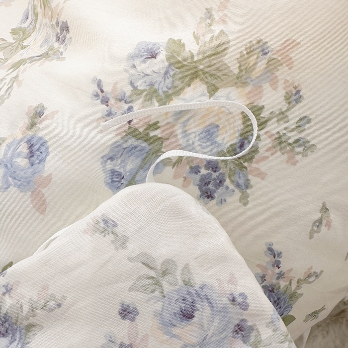 91家纺网 家纺一手货源 找家纺 罗艺轩 2025新款全棉印花花边床盖四件套 芊寻花语