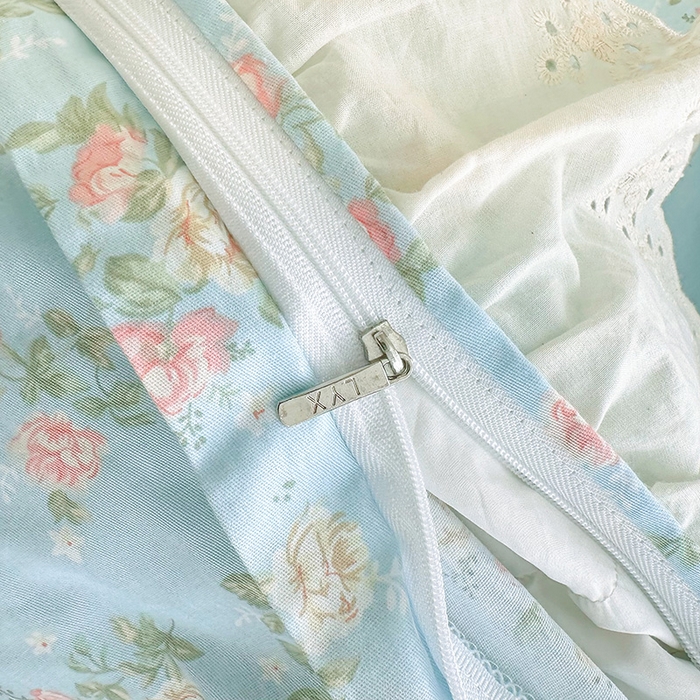 91家纺网 家纺一手货源 找家纺 罗艺轩 2025新款全棉印花花边床盖四件套 幽幽暗香