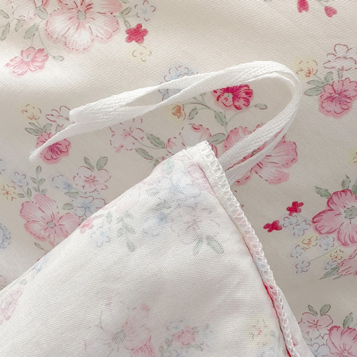 91家纺网 家纺一手货源 找家纺 罗艺轩 2025新款全棉印花花边床盖四件套 语曼-粉