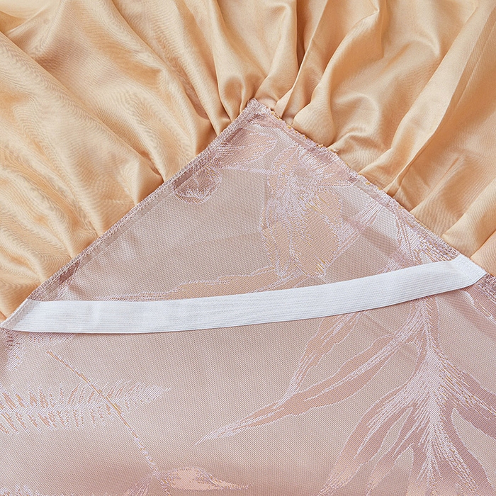 91家纺网 家纺一手货源 找家纺 罗艺轩 2025新款欧式色织大提花床裙凉席 春语