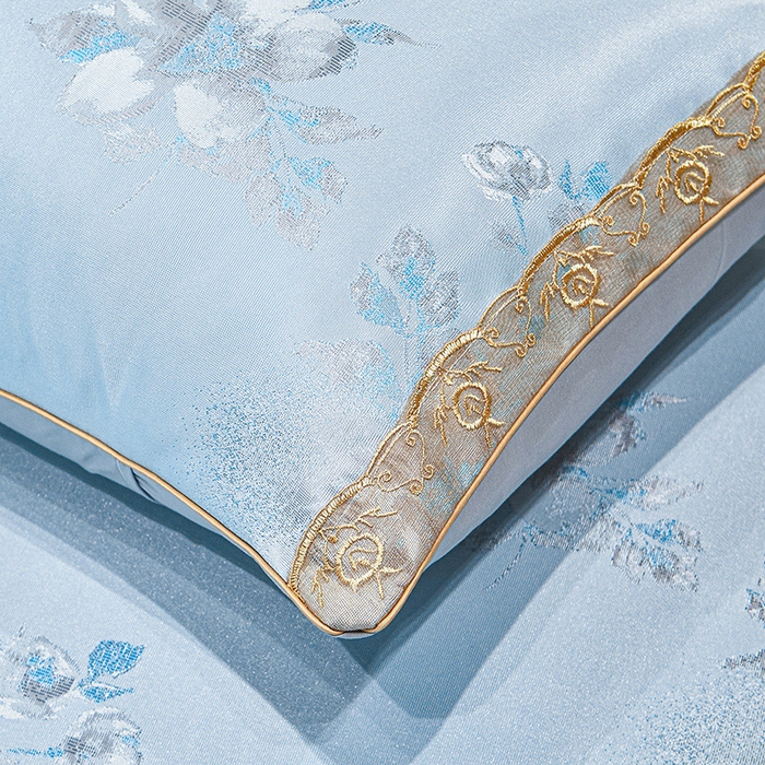 91家纺网 家纺一手货源 找家纺 罗艺轩 2025新款欧式色织大提花床裙凉席 情依