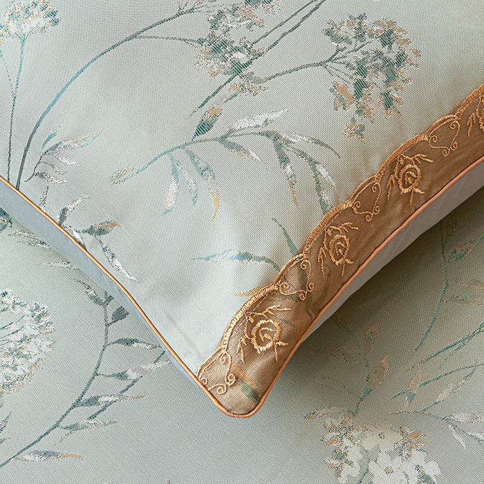 91家纺网 家纺一手货源 找家纺 罗艺轩 2025新款欧式色织大提花床裙凉席 婉沁