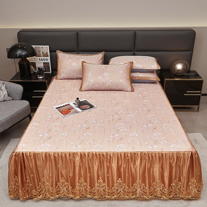 罗艺轩 2025新款欧式色织大提花床裙凉席 寻微