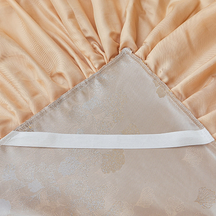 91家纺网 家纺一手货源 找家纺 罗艺轩 2025新款欧式色织大提花床裙凉席 银杏