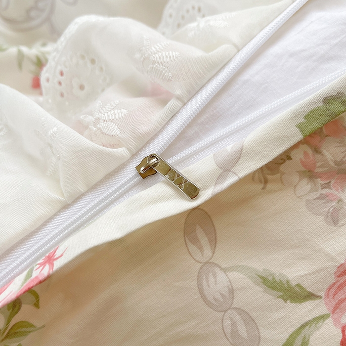 91家纺网 家纺一手货源 找家纺 罗艺轩 2025新款全棉印花床笠式床裙三件套 爱丽花园