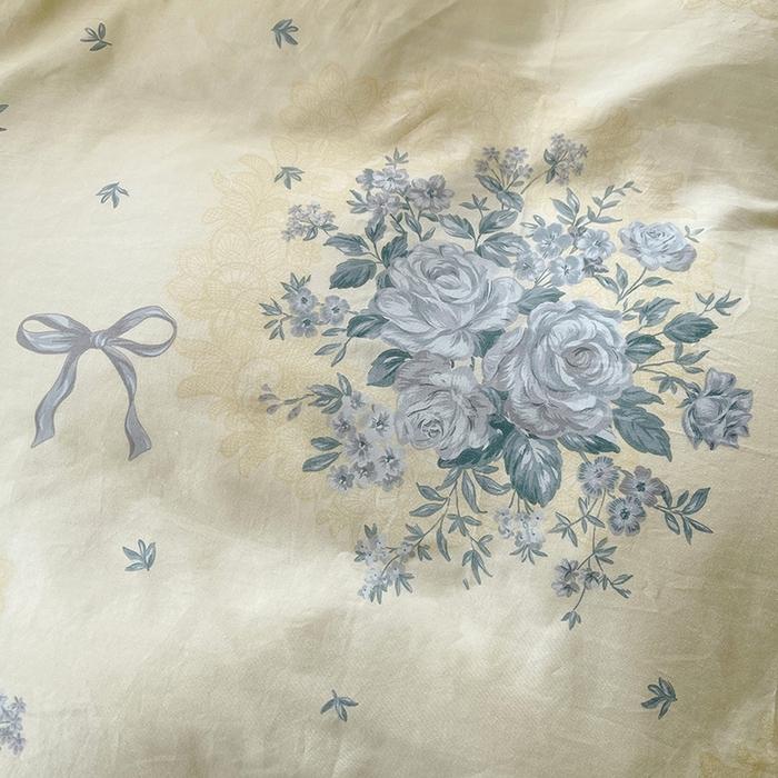 91家纺网 家纺一手货源 找家纺 罗艺轩 2025新款全棉印花床笠式床裙三件套 醉花语