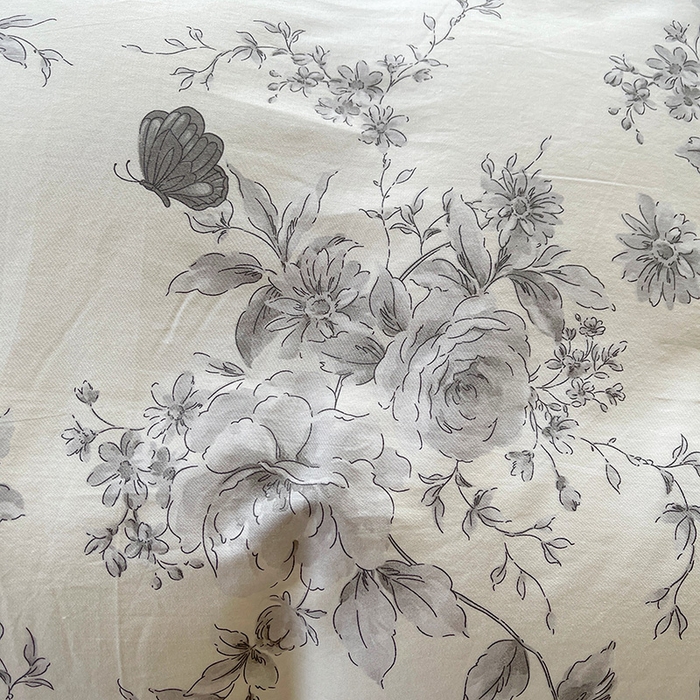 91家纺网 家纺一手货源 找家纺 罗艺轩 2025新款全棉印花床笠式床裙三件套 蝶舞轻歌