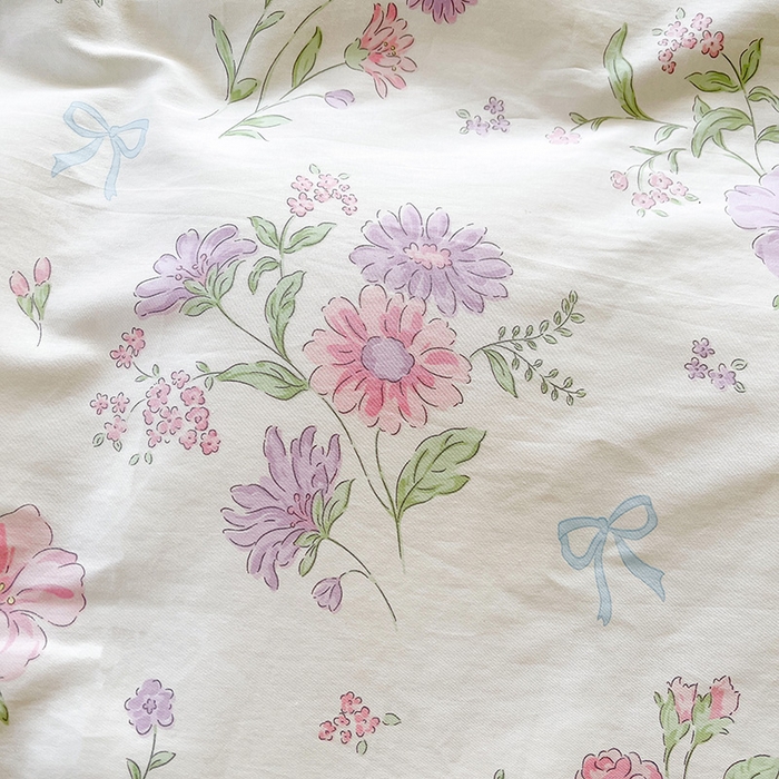 91家纺网 家纺一手货源 找家纺 罗艺轩 2025新款全棉印花床笠式床裙三件套 花清雅香