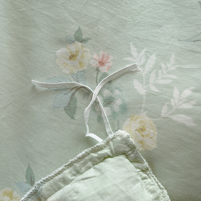 91家纺网 家纺一手货源 找家纺 罗艺轩 2025新款全棉印花床笠式床裙三件套 茉莉清雨