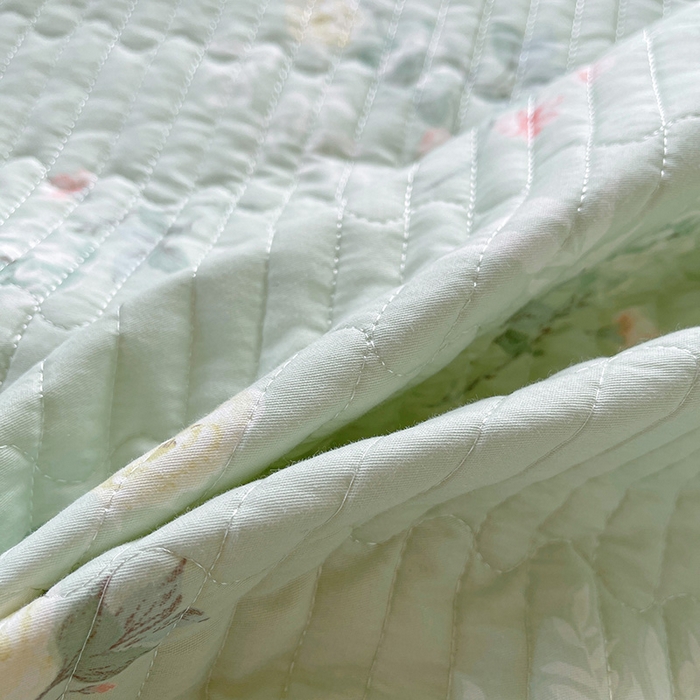 91家纺网 家纺一手货源 找家纺 罗艺轩 2025新款全棉印花床笠式床裙三件套 茉莉清雨