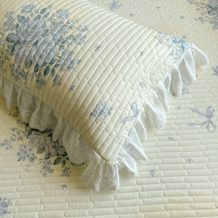 91家纺网 家纺一手货源 找家纺 罗艺轩 2025新款全棉印花床笠式床裙三件套 醉花语