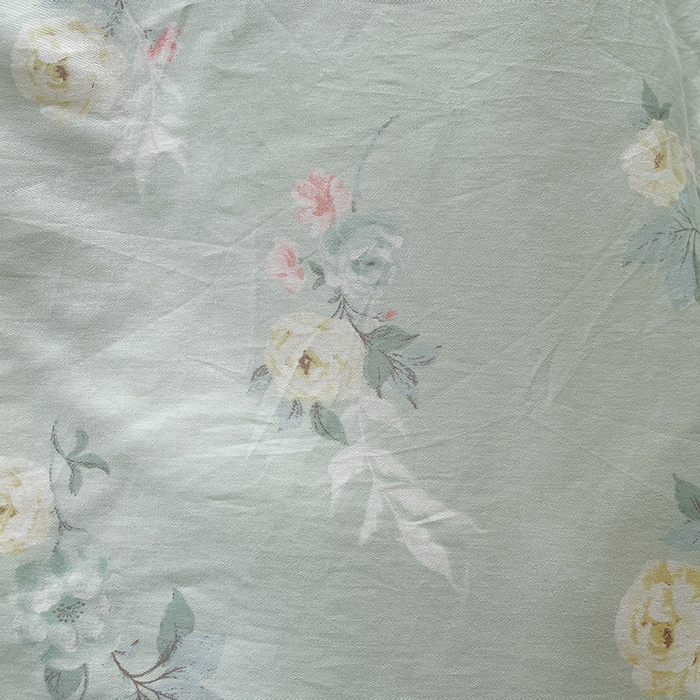 91家纺网 家纺一手货源 找家纺 罗艺轩 2025新款全棉印花床笠式床裙三件套 茉莉清雨