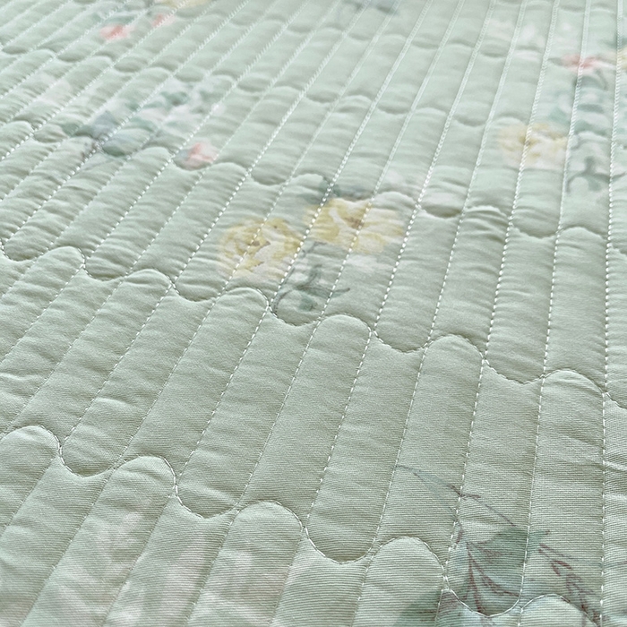 91家纺网 家纺一手货源 找家纺 罗艺轩 2025新款全棉印花床笠式床裙三件套 茉莉清雨