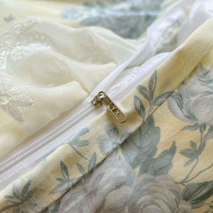 91家纺网 家纺一手货源 找家纺 罗艺轩 2025新款全棉印花床笠式床裙三件套 醉花语