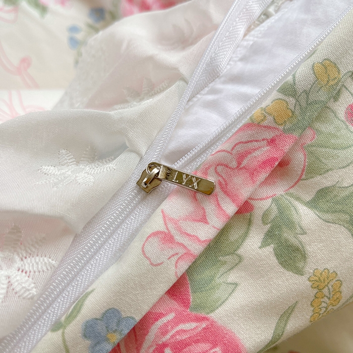 91家纺网 家纺一手货源 找家纺 罗艺轩 2025新款全棉印花床笠式床裙三件套 仲夏美梦